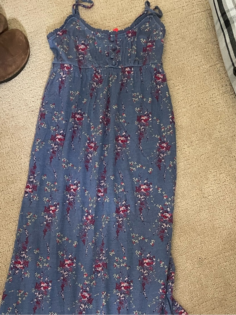 Esprit Blue Maxi Skirt with Pink Floral Print